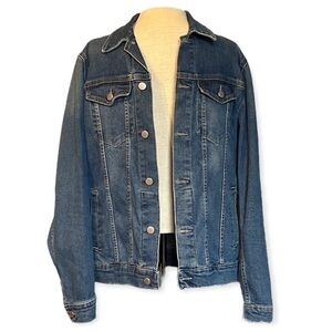 Fashion Nova Men denim jacket button front  blue